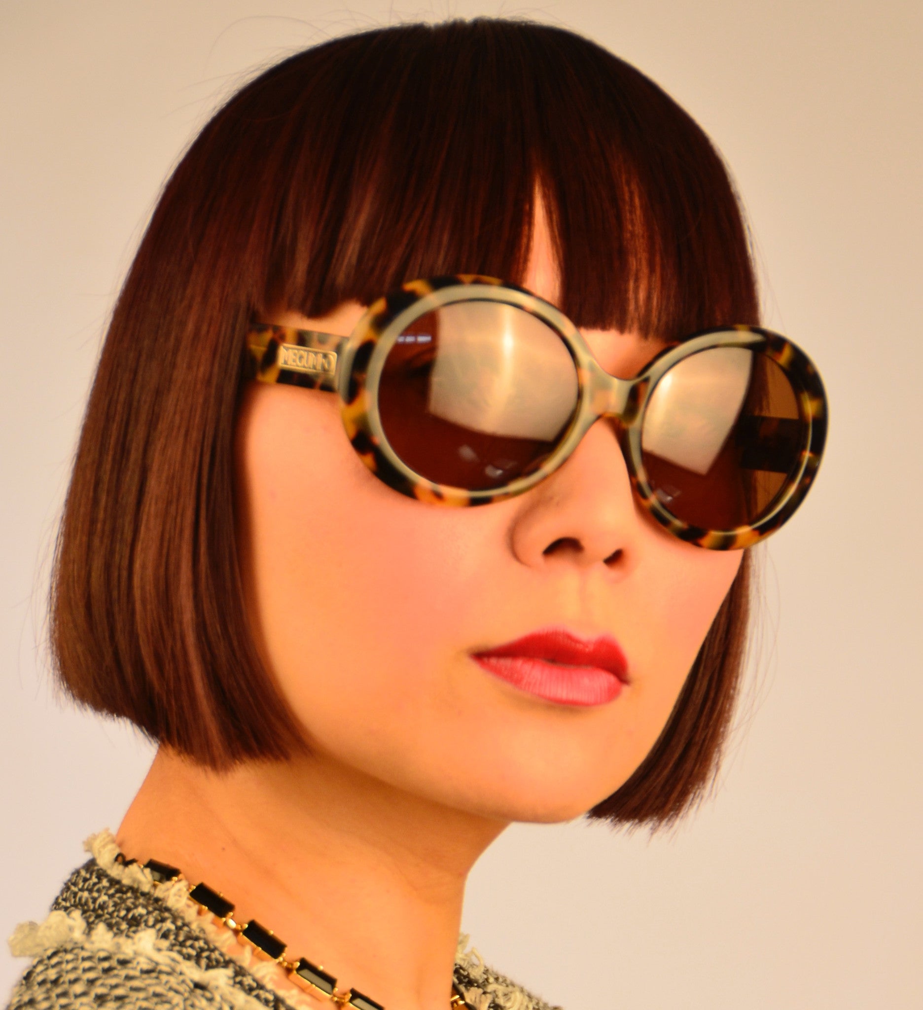 MEGUMI•O Polarized No Cheek Touch<br /> Jackie O Sunglasses (Blonde Tortoise)